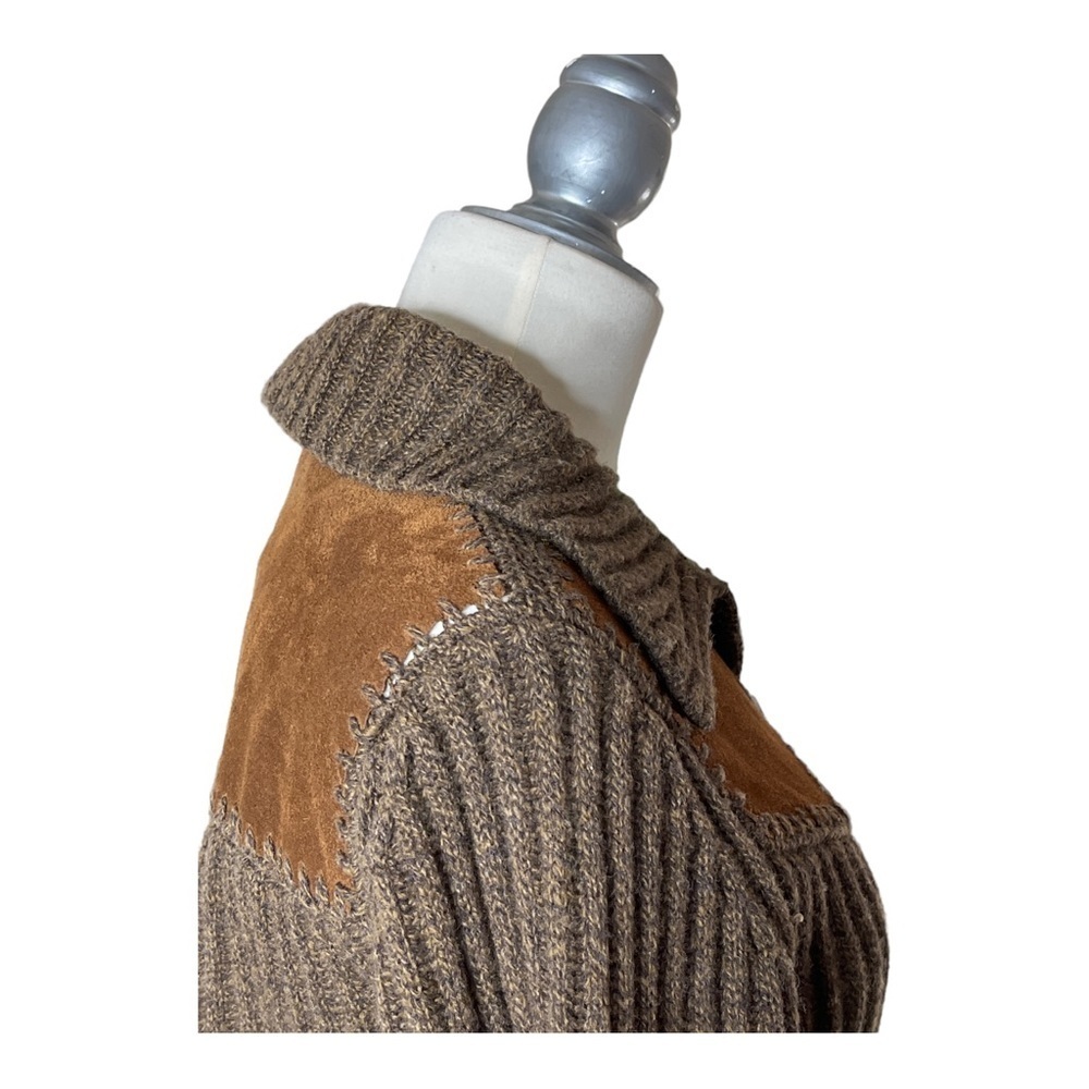 Banana Republic 100% Lambswool and Suede Pocket Cardigan S - Picture 5 of 10